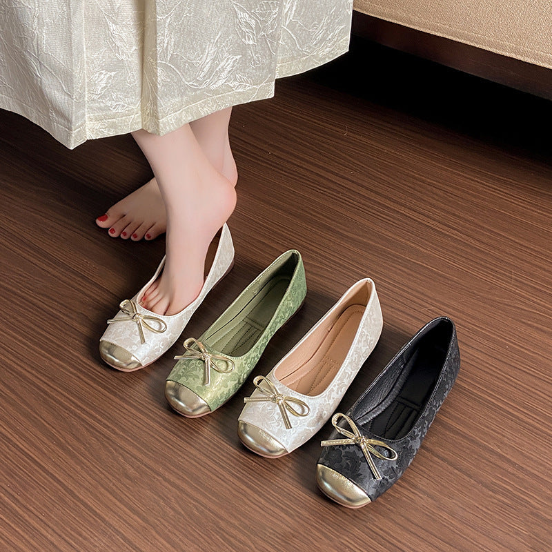 Damen Ballerinas mit elegantem Schleifen-Design und raffiniertem Metallverschluss R&B
