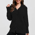 Damen Strickjacke mit Kapuze und praktischen Knopfdetails R&B