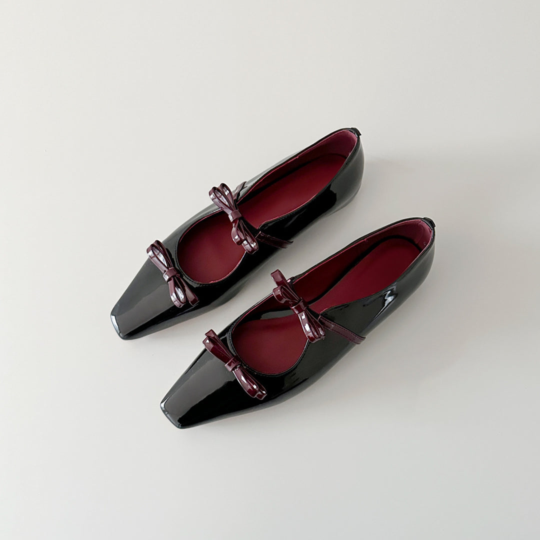 Damen Ballerinas mit schimmernder Metallic-Oberfläche und verspieltem Schleifendetail R&B
