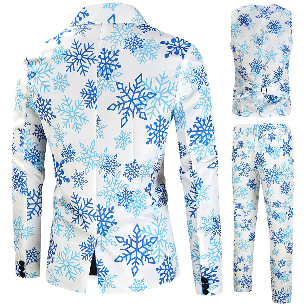 Herren elegantes Anzug-Set mit kreativem Schneeflocken-Muster