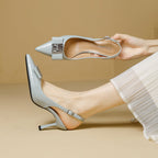 Damen Slingback-Pumps mit elegantem Schleifenakzent und modischem Absatz