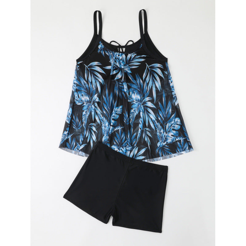 Damen Tankini-Set mit floralem Oberteil und figurbetonendem Unterteil R&B