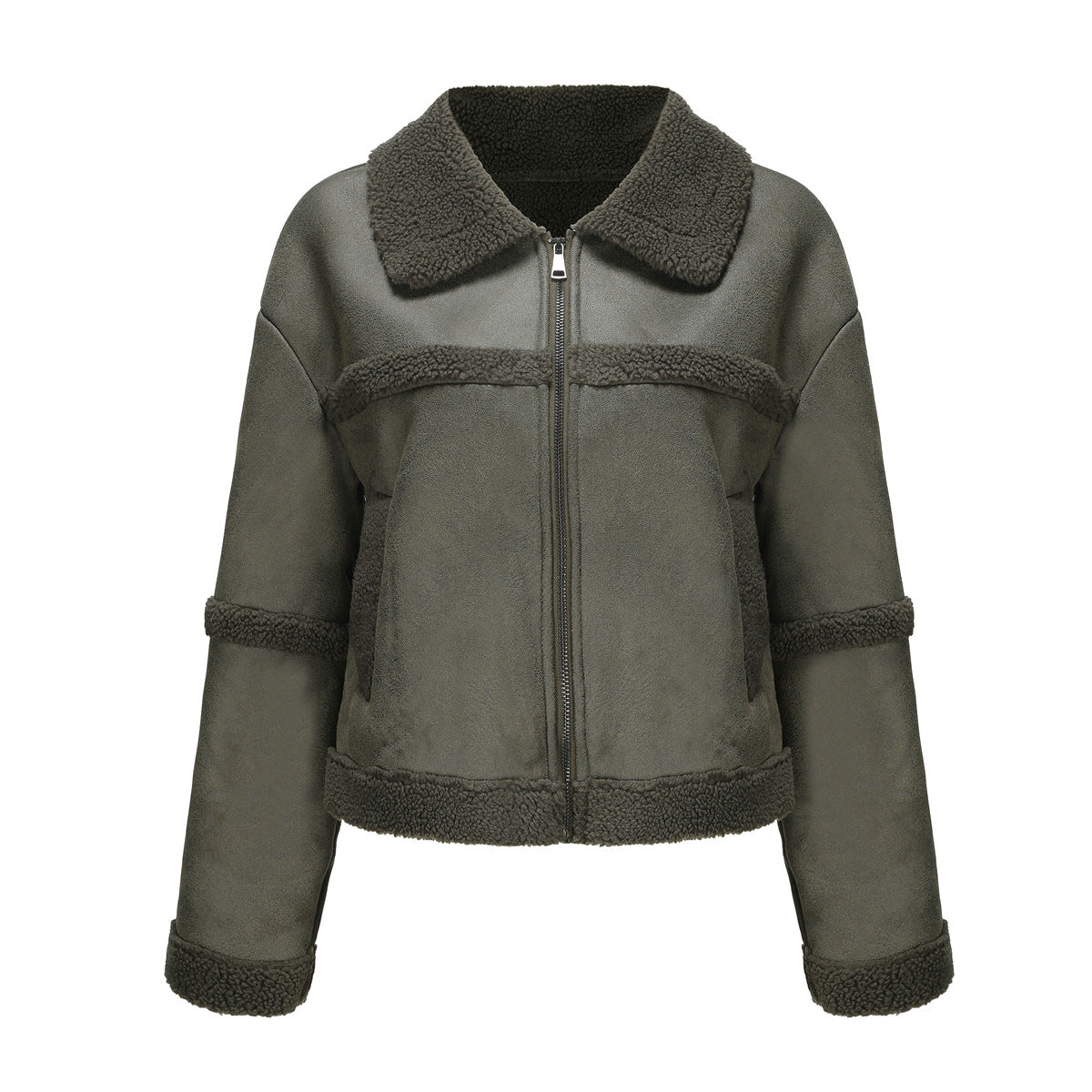 Damen Übergangsjacke mit weichem Fleece und stylischem Kragen