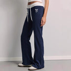 Damen Bequeme und lässige Sweatpants mit elastischem Bund und seitlichen Taschen R&B