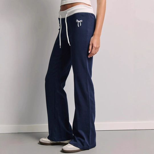 Damen Bequeme und lässige Sweatpants mit elastischem Bund und seitlichen Taschen R&B