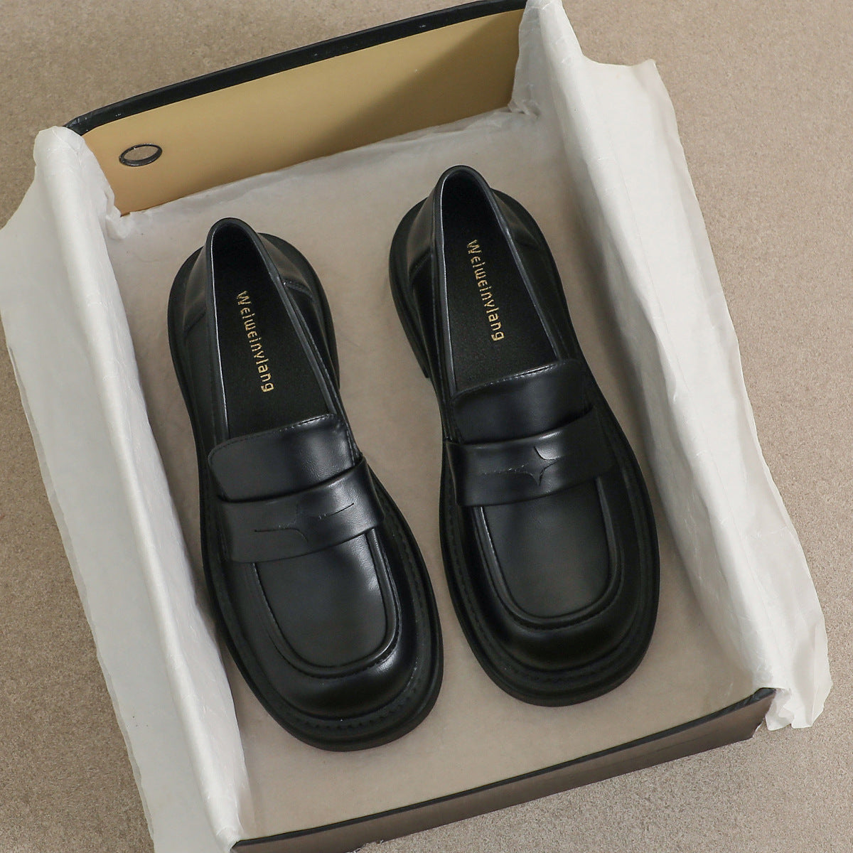 Damen Mokassins mit modischem Plateau und eleganter Schnalle