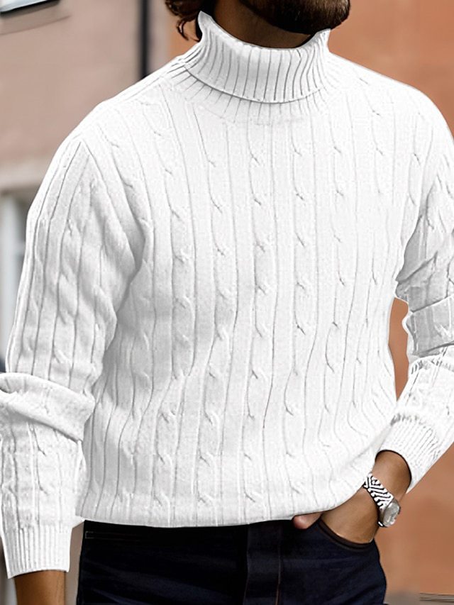 Herren modischer Rollkragenpullover aus feinem Strick R&B