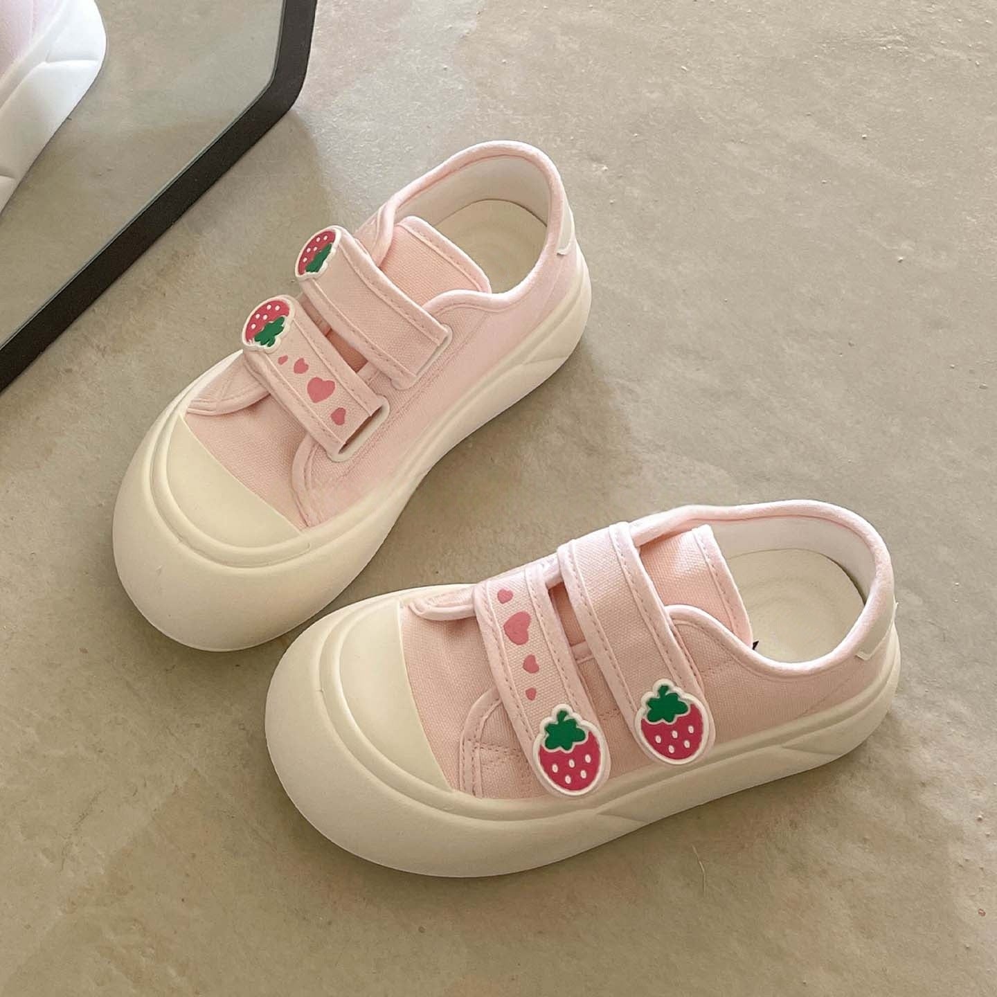 Damen bequeme und verspielte Sneaker mit Klettverschluss von