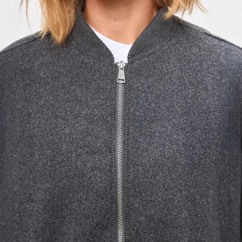 Damen Modernes Oversize-Fleecejacke mit hochgeschlossenem Kragen und seitlichen Eingrifftaschen R&B