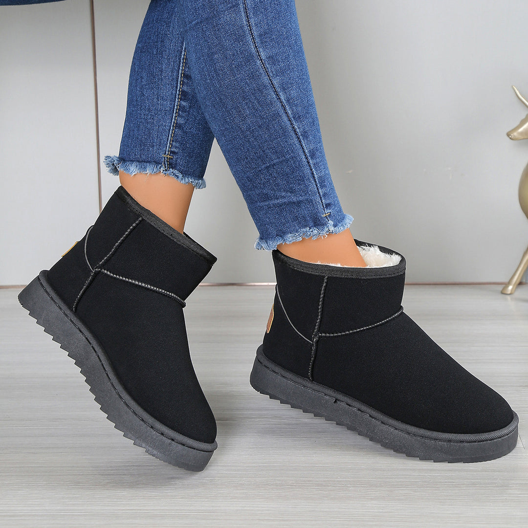 Damen modische Winterstiefeletten mit warmem Innenfutter und rutschfester Sohle R&B
