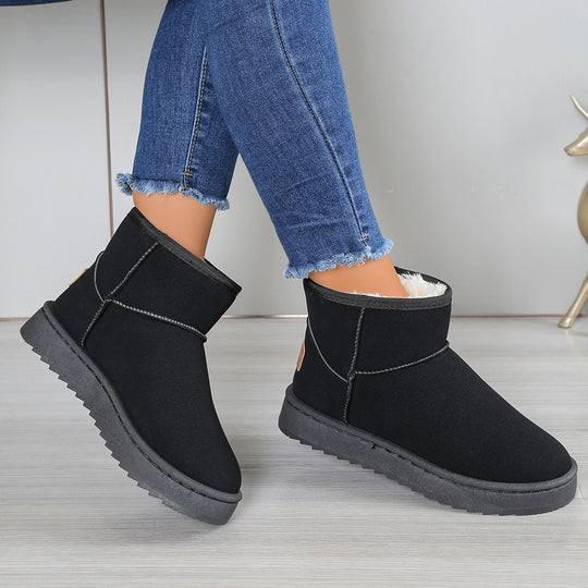 Damen modische Winterstiefeletten mit warmem Innenfutter und rutschfester Sohle R&B