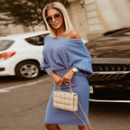 Damen leichten und eleganten Strickkleid mit überschnittenen Ärmeln R&B