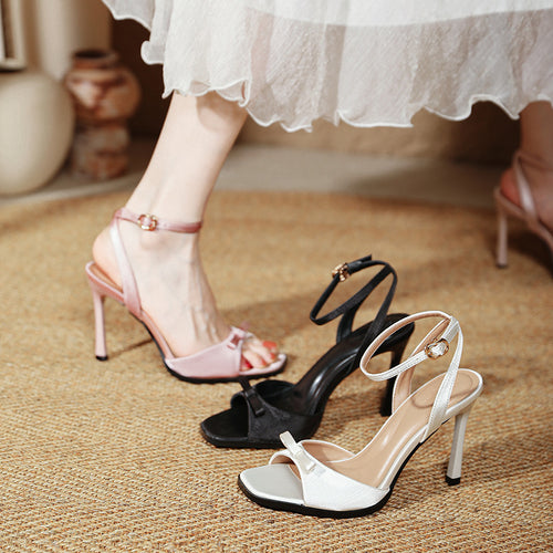 Damen Hochhackige Sandaletten mit elegantem Schleifendetail R&B