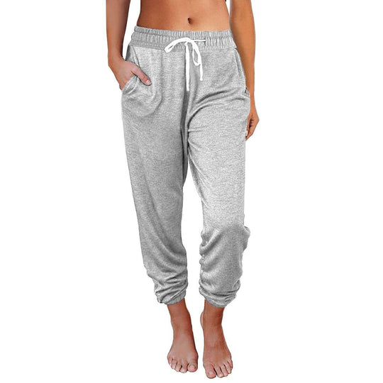 Damen bequeme Sweatpants mit Kordelzug und praktischen Taschen R&B