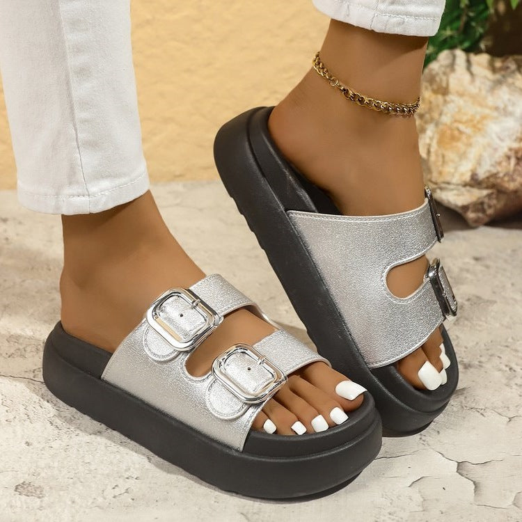 Damen modische Riemchensandalen mit verstellbaren Schnallen R&B