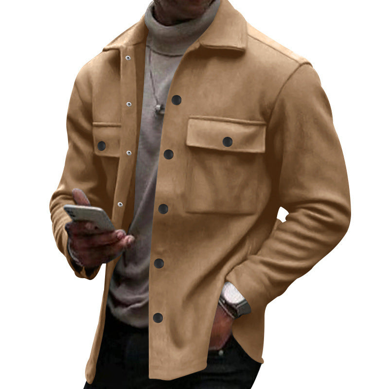 Herren lässige Overshirtjacke mit großen Brusttaschen und modernem Design R&B