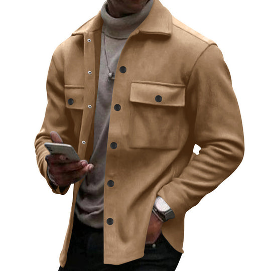 Herren lässige Overshirtjacke mit großen Brusttaschen und modernem Design R&B