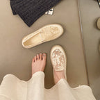 Damen Slip-On Sneakers mit floralem Stickdesign R&B