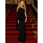 Damen Elegantes Wickelkleid mit asymmetrischem Ausschnitt und Schulterdetails R&B
