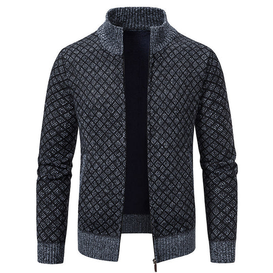 Damen elegante Strickjacke mit Stehkragen R&B