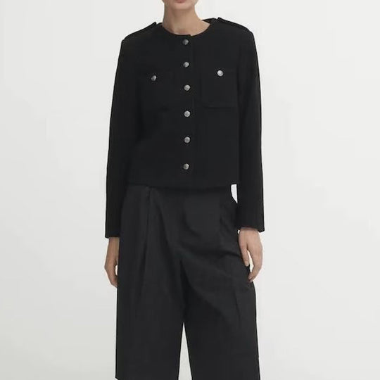 Damen Kurzjacke mit praktischen Taschen und eleganten Knopfdetails R&B