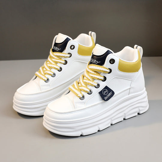 Damen Plateausneaker mit modischen Schnürsenkeln und stabiler Sohle R&B