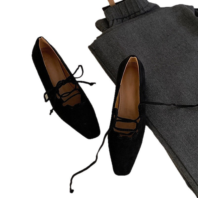 Damen Elegante Ballerinas mit Schnür-Design R&B