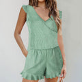 Damen Jumpsuit mit anmutigen Rüschenärmeln und figurschmeichelnder Silhouette R&B