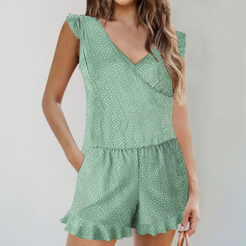 Damen Jumpsuit mit anmutigen Rüschenärmeln und figurschmeichelnder Silhouette R&B