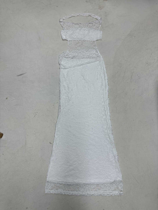 Damen Spitzenkleid mit elegantem Schnürdetail und figurbetontem Schnitt R&B