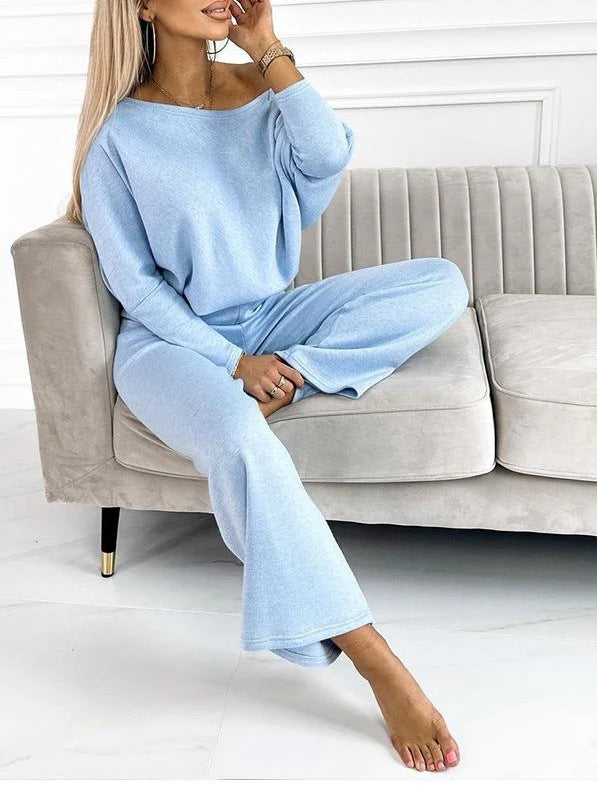 Damen lässiges Set aus Pullover und Hose mit weitem Schnitt R&B