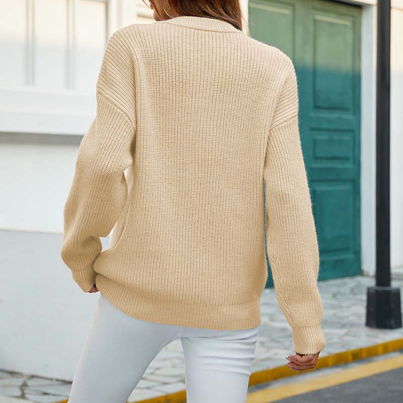 R&B | Einfarbiger Strickpullover Mit Feinem Strick