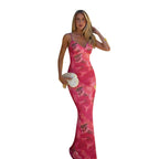 Damen Elegantes Maxikleid mit floralem Muster und feinen Trägern