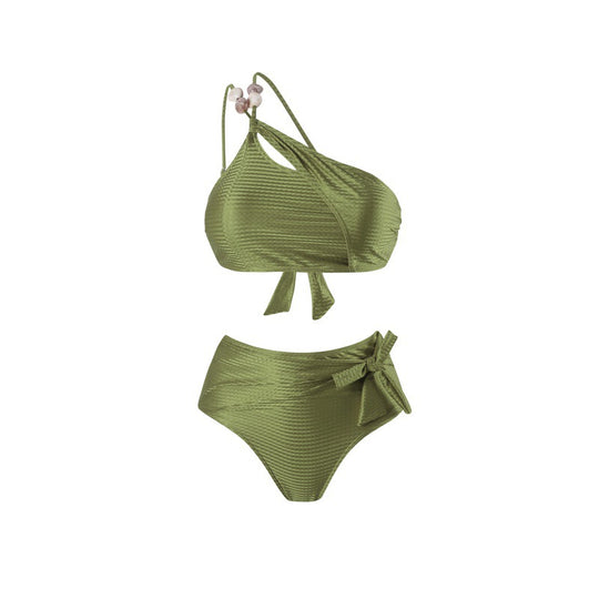 Damen Hochgeschnittener Bikini mit asymmetrischem Schnitt und raffiniertem Wickel-Design R&B