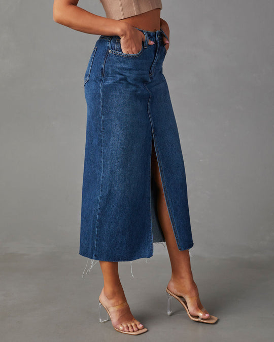 Damen Midi-Jersey-Rock mit Schlitzeffekten R&B