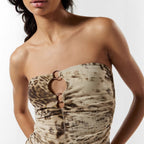 Damen Strapless Top mit modischen Ringdetails R&B