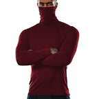 Herren funktionales Langarmshirt mit hohem Kragen und feuchtigkeitsregulierendem Material R&B