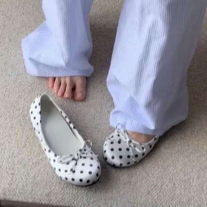 Damen Ballerinas mit raffiniertem Punktenmuster und komfortablem Innenfutter R&B