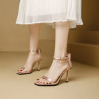 Damen elegante Hochhackige Sandalen mit raffiniertem Schleifenakzent
