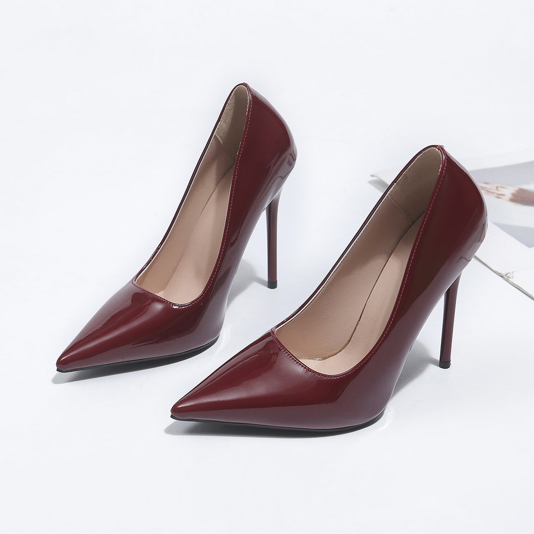 Damen spitze Lackpumps mit hochglänzendem Finish R&B