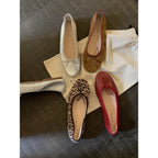 Damen Elegante Ballerinas mit schimmerndem Metallic-Finish und zierlichem Schleifenakzent