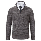 Herren Pullover mit modernem Reißverschluss und strukturierter Oberfläche R&B