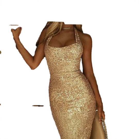 Damen Glitzerndes Abendkleid mit Paillettenbesatz und figurbetontem Schnitt R&B