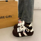 Damen Bequeme Sneaker mit modischer Schnürung und weichem Wildlederobermaterial