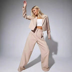 Damen Zweiteiler Damen mit cropped Blazer