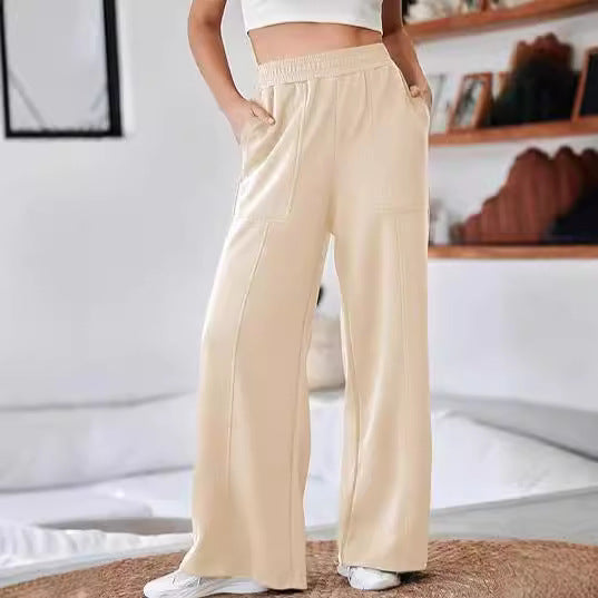 Damen Bequeme und stilvolle Freizeit-Hosen mit elastischem Bund und praktischen Taschen R&B