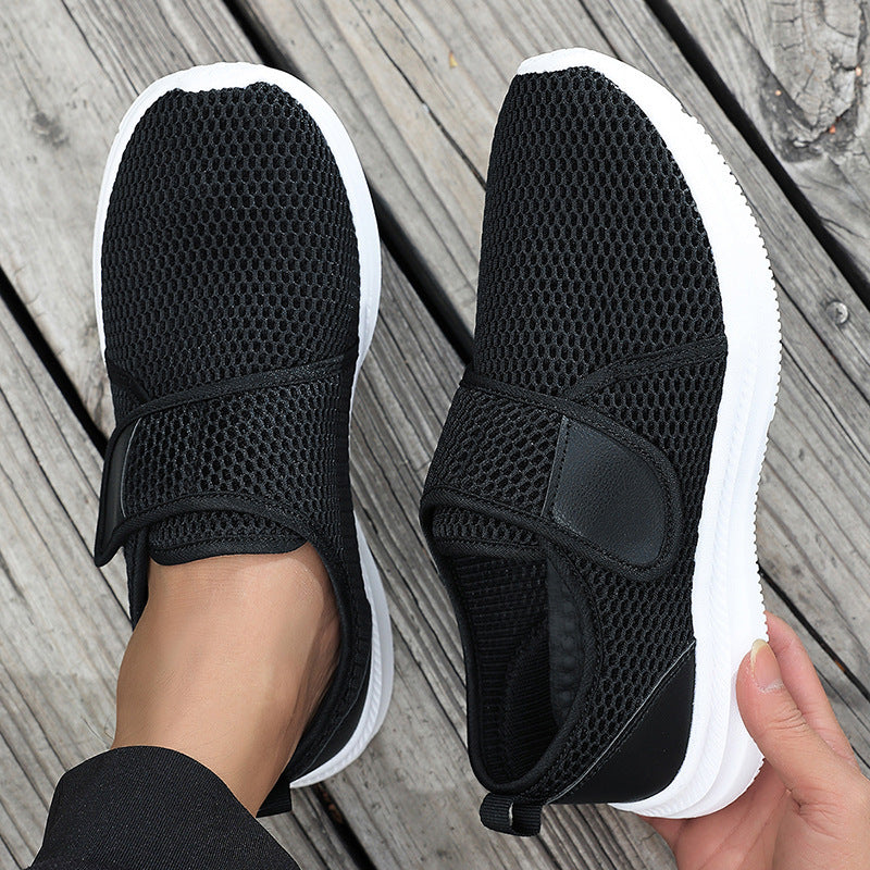 Damen Luftdurchlässige Freizeitschuhe mit flexiblem Klettverschluss