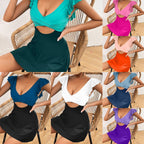 Damen Einteiler-Badeanzug mit femininem Wickeldesign und Cut-Out-Details R&B