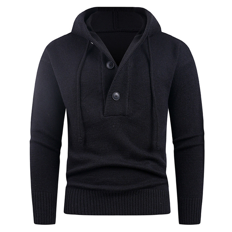 Herren modischer Kapuzenpullover mit Knopfdetail R&B