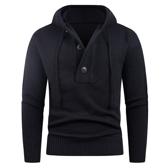 Herren modischer Kapuzenpullover mit Knopfdetail R&B